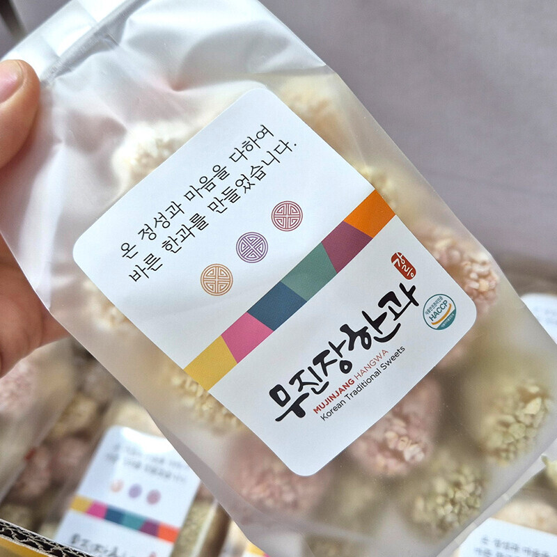 강원더몰,무진장 조청 수제 한과 한입유과 아이들간식 답례품 180g*4봉