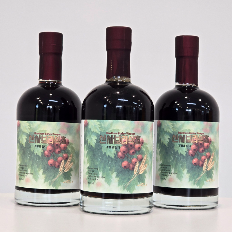 강원더몰,하슬라 자연발효 식초 흑초 500ml 4종 감식초 약콩엉겅퀴 초란 산사보리