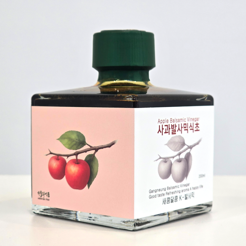 강릉몰,하슬라 자연발효 발사믹식초 200ml 2종선물세트 사과 산사보리 약콩엉겅퀴 커피